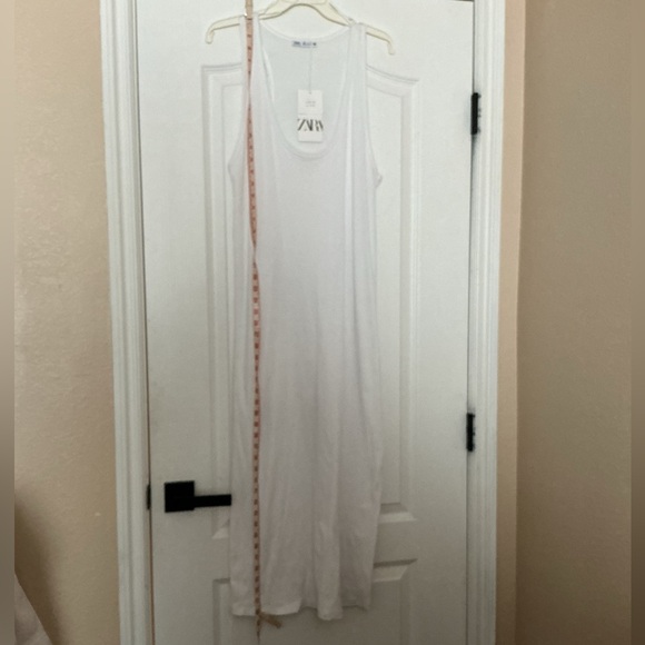 Zara white Ribbed Tback Tank Maxi Dress NWT - Picture 8 of 10